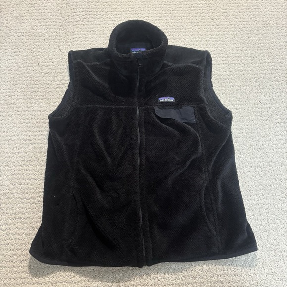 Patagonia Vest Black Re-Tool Deep Pile Fleece Thermal Hike Women's